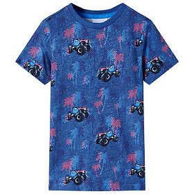 vidaXL T-shirt för barn grå mörkblå melange 104 12525
