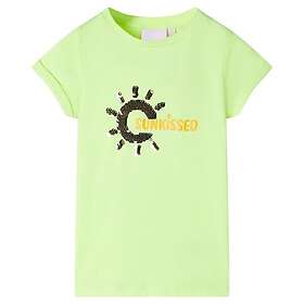vidaXL T-shirt för barn neongul 140 11178