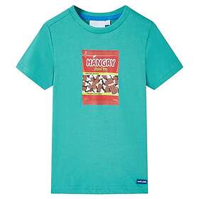 vidaXL T-shirt med korta ärmar för barn mörk mintgrön 140 11858