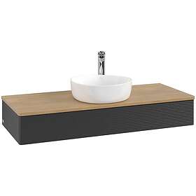 Villeroy & Boch V&B Antao Servantskap med 1 skuff 120x50x19 cm, u/lys, Sort Matt
