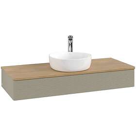 Villeroy & Boch V&B Antao Servantskap med 1 skuff 120x50x19 cm, u/lys, Steingrå/