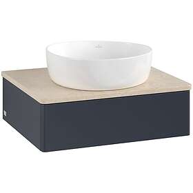 Villeroy & Boch V&B Antao Servantskap med 1 skuff 60x50x19 cm, u/lys, Blå Matt/C