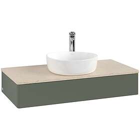 Villeroy & Boch V&B Antao Servantskap med 1 skuff 100x50x19 cm, u/lys, Grønn Mat