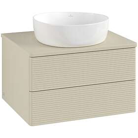 Villeroy & Boch V&B Antao Servantskap med 2 skuffer 60x50x36 cm, u/lys, Grå Matt
