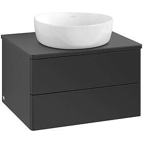 Villeroy & Boch V&B Antao Servantskap med 2 skuffer 60x50x36 cm, u/lys, Sort Mat