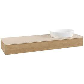 Villeroy & Boch V&B Antao Servantskap med 2 skuffer 160x50x19 cm, u/lys, Eik/Crè