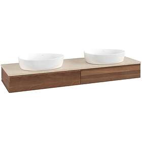 Villeroy & Boch V&B Antao Servantskap med 2 skuffer 160x50x19 cm, u/lys, Valnøtt