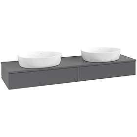 Villeroy & Boch V&B Antao Servantskap med 2 skuffer 160x50x19 cm, u/lys, Antrasi