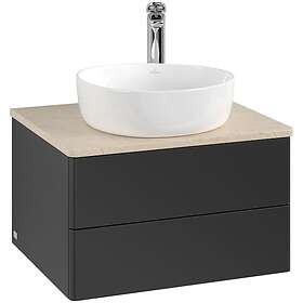 Villeroy & Boch V&B Antao Servantskap med 2 skuffer 60x50x36 cm, u/lys, Sort Mat