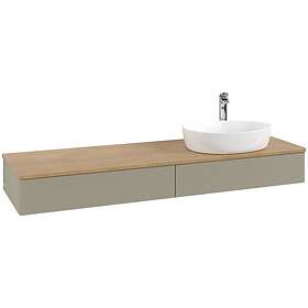 Villeroy & Boch V&B Antao Servantskap med 2 skuffer 160x50x19 cm, u/lys, Steingr