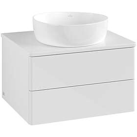 Villeroy & Boch V&B Antao Servantskap med 2 skuffer 60x50x36 cm, u/lys, Hvit Høy