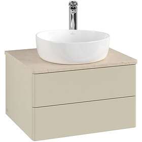 Villeroy & Boch V&B Antao Servantskap med 2 skuffer 60x50x36 cm, u/lys, Grå Matt