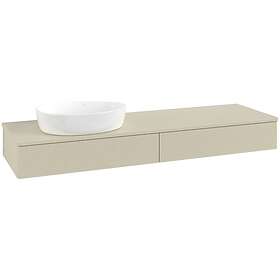 Villeroy & Boch V&B Antao Servantskap med 2 skuffer 160x50x19 cm, u/lys, Grå Mat