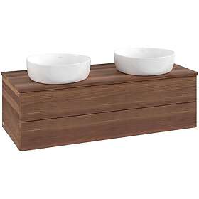 Villeroy & Boch V&B Antao Servantskap med 2 skuffer 120x50x36 cm, u/lys, Valnøtt