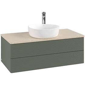 Villeroy & Boch V&B Antao Servantskap med 2 skuffer 100x50x36 cm, u/lys, Grønn M
