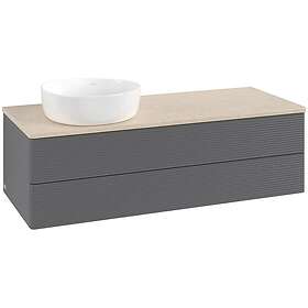 Villeroy & Boch V&B Antao Servantskap med 2 skuffer 120x50x36 cm, u/lys, Antrasi