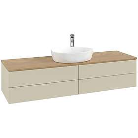 Villeroy & Boch V&B Antao Servantskap med 4 skuffer 160x50x36 cm, u/lys, Grå Mat