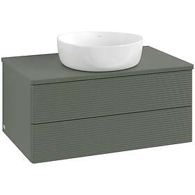 Villeroy & Boch V&B Antao Servantskap med 2 skuffer 80x50x36 cm, u/lys, Grønn Ma