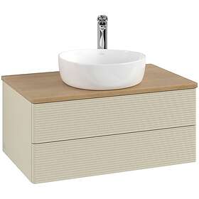 Villeroy & Boch V&B Antao Servantskap med 2 skuffer 80x50x36 cm, u/lys, Grå Matt