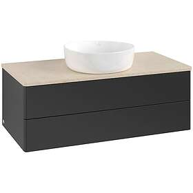Villeroy & Boch V&B Antao Servantskap med 2 skuffer 100x50x36 cm, u/lys, Sort Ma