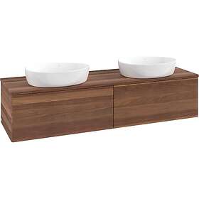 Villeroy & Boch V&B Antao Servantskap med 2 skuffer 160x50x36 cm, u/lys, Valnøtt