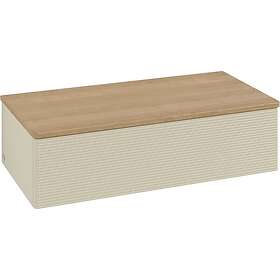 Villeroy & Boch Antao Sideskap 100x50x26,8 cm, u/lys, Grå Matt/Eik