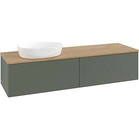 Villeroy & Boch V&B Antao Servantskap med 2 skuffer 160x50x36 cm, u/lys, Grønn M