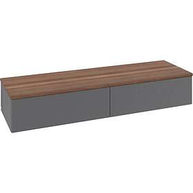 Villeroy & Boch Antao Sideskap 160x50x26,8 cm, u/lys, Antrasitt/Valnøtt