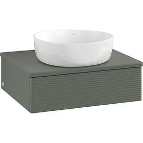 Villeroy & Boch V&B Antao Servantskap med 1 skuff 60x50x19 cm, m/lys, Grønn Matt