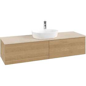 Villeroy & Boch V&B Antao Servantskap med 2 skuffer 160x50x36 cm, u/lys, Eik/Crè
