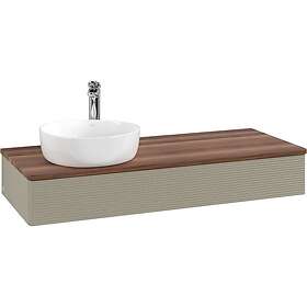 Villeroy & Boch V&B Antao Servantskap med 1 skuff 120x50x19 cm, m/lys, Steingrå/