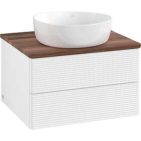 Villeroy & Boch V&B Antao Servantskap med 2 skuffer 60x50x36 cm, m/lys, Hvit Mat