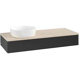 Villeroy & Boch V&B Antao Servantskap med 1 skuff 120x50x19 cm, m/lys, Sort Matt