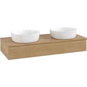 Villeroy & Boch V&B Antao Servantskap med 1 skuff 120x50x19 cm, m/lys, Eik
