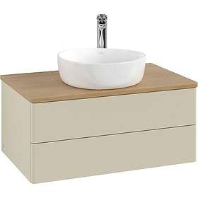 Villeroy & Boch V&B Antao Servantskap med 2 skuffer 80x50x36 cm, m/lys, Grå Matt