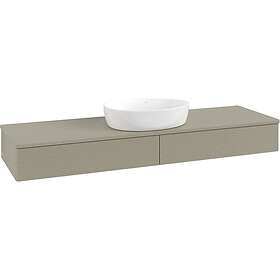 Villeroy & Boch V&B Antao Servantskap med 2 skuffer 160x50x19 cm, m/lys, Steingr