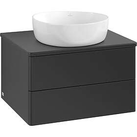 Villeroy & Boch V&B Antao Servantskap med 2 skuffer 60x50x36 cm, m/lys, Sort Mat