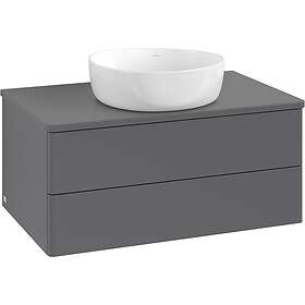 Villeroy & Boch V&B Antao Servantskap med 2 skuffer 80x50x36 cm, m/lys, Antrasit