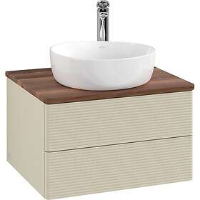 Villeroy & Boch V&B Antao Servantskap med 2 skuffer 60x50x36 cm, m/lys, Grå Matt
