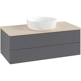 Villeroy & Boch V&B Antao Servantskap med 2 skuffer 100x50x36 cm, m/lys, Antrasi