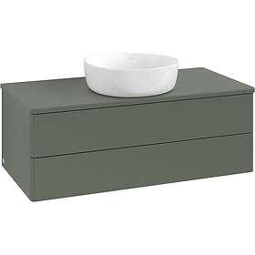 Villeroy & Boch V&B Antao Servantskap med 2 skuffer 100x50x36 cm, m/lys, Grønn M