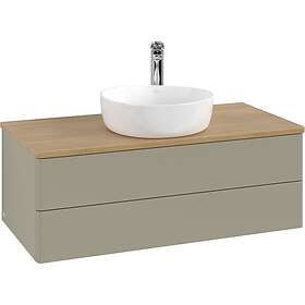 Villeroy & Boch V&B Antao Servantskap med 2 skuffer 100x50x36 cm, m/lys, Steingr