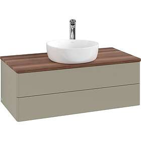 Villeroy & Boch V&B Antao Servantskap med 2 skuffer 100x50x36 cm, m/lys, Steingr