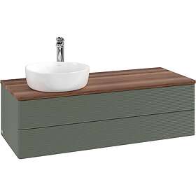 Villeroy & Boch V&B Antao Servantskap med 2 skuffer 120x50x36 cm, m/lys, Grønn M