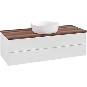 Villeroy & Boch V&B Antao Servantskap med 2 skuffer 120x50x36 cm, m/lys, Hvit Bl