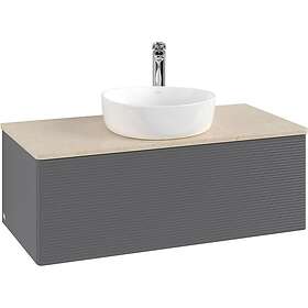 Villeroy & Boch V&B Antao Servantskap med 1 skuff 100x50x36 cm, m/lys, Antrasitt