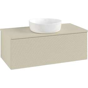 Villeroy & Boch V&B Antao Servantskap med 1 skuff 100x50x36 cm, m/lys, Grå Matt