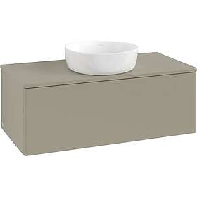 Villeroy & Boch V&B Antao Servantskap med 1 skuff 100x50x36 cm, m/lys, Steingrå 