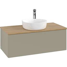 Villeroy & Boch V&B Antao Servantskap med 1 skuff 100x50x36 cm, m/lys, Steingrå/