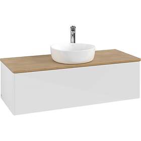 Villeroy & Boch V&B Antao Servantskap med 1 skuff 120x50x36 cm, m/lys, Hvit Blan